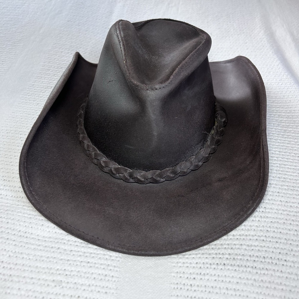 Brown Leather Stetson Cowboy Hat Size Medium